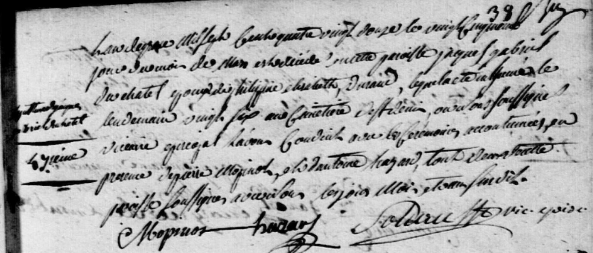 Acte de sépulture de Jacques-Gabriel Duchastel, mars 1792, cimetière Saint-Denis de Reims